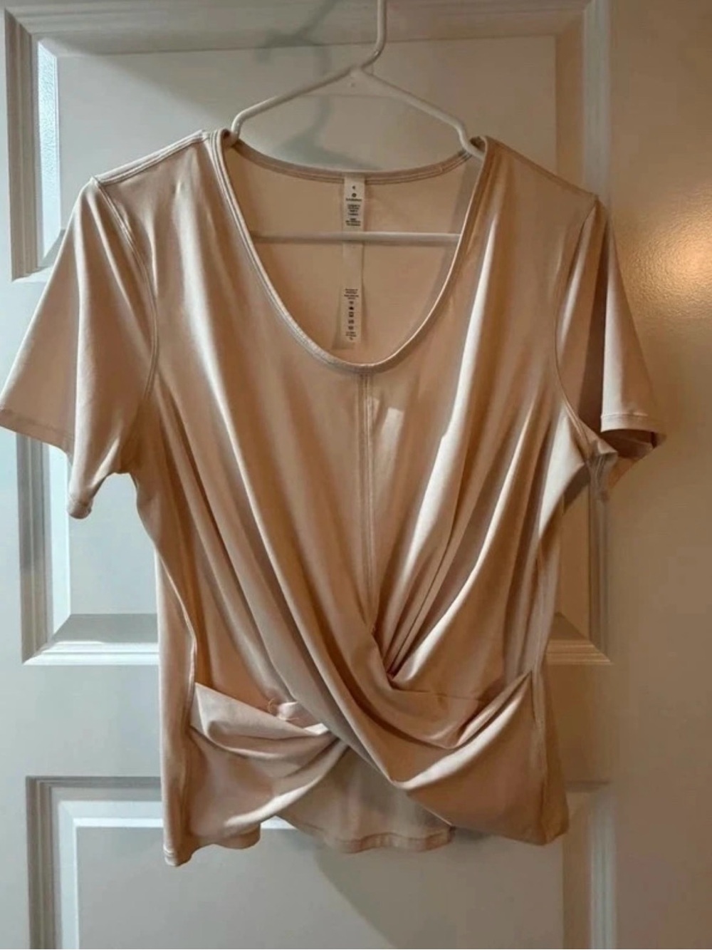 lululemon athletica Cream Twist-Front Short Sleeve Tee